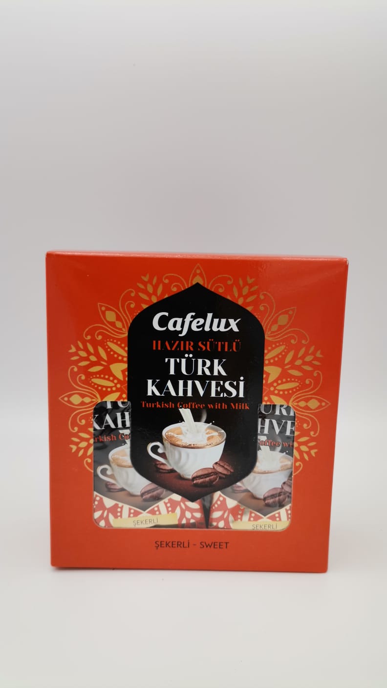 CAFELÜX Türkische Kaffee mit Milch / Sütlü&Sekerli Türk Kahvesi 8*22g