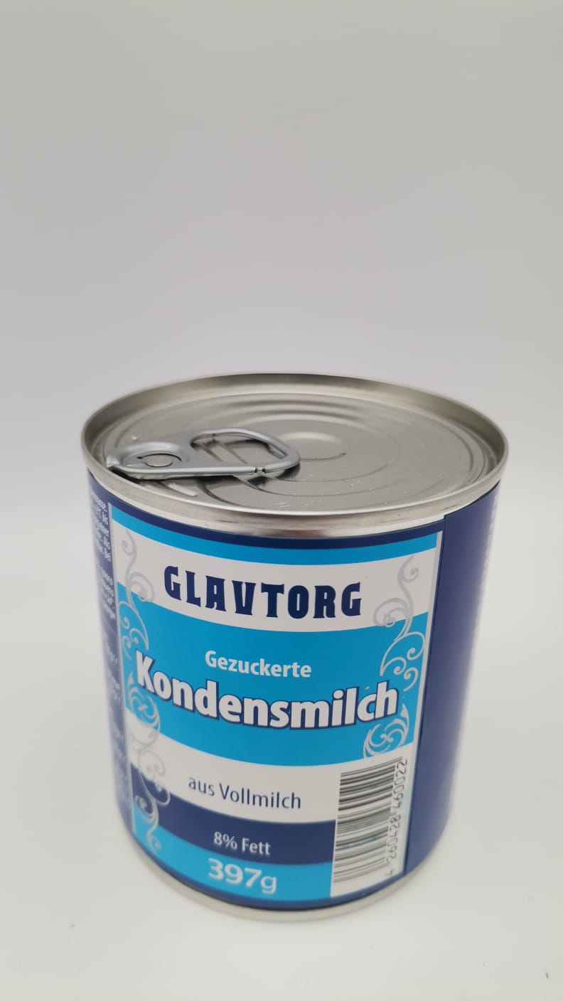 GLAVTORG Gezuckerte Kondensmilch 8% 397g