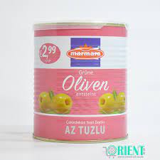 MARMARA Grüne Oliven entsteint, salzarm / Cekirdeksiz Az Tuzlu Yesil Zeytin 400g