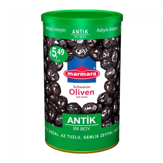 MARMARA Schwarze Oliven groß / Antik Zeytin Kutu 800g