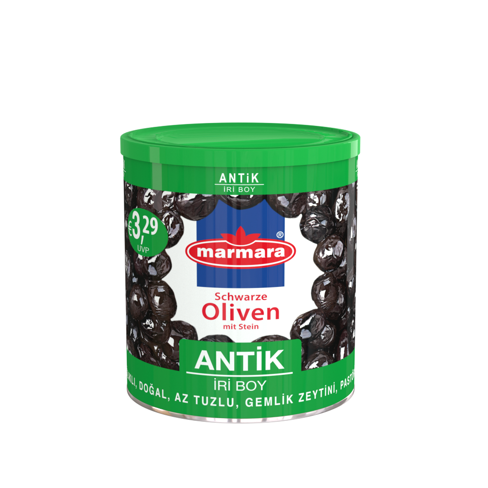 MARMARA Schwarze Oliven Groß / Antik Iri Siyah Zeytin 450g 